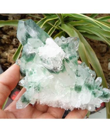 Choice of Gifts 300g Natural Green Ghost Quartz Cluster Crystal Cluster Specimen Vibration FUZEGRDLI - Buy Online on SooperMarket.com