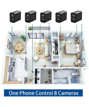 Wireless Hidden WiFi Charger Spy Camera - 1080P HD Nanny Cam - LUOHE Mini USB Security Camera Recorder - Black - Buy Online on SooperMarket.com