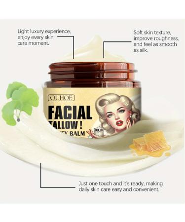 Whipped Beef Tallow & Honey Balm - Grass Fed Face Cream & All Purpose Moisturizer (2pcs) | Natural Hydration & Nourishment - Buy Online on SooperMarket.com