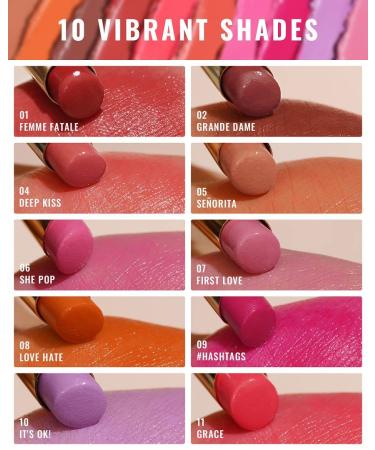 Oulac 2 in 1 Lipstick and Lip Balm - Juicy Glossy Lip Care for Smooth, Hydrated Lips - Vegan Formula (02 Grande Dame Plummy Terracotta) - Buy Online on SooperMarket.com