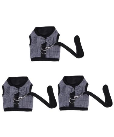 Minkissy 3pcs Bunny Vest Dress Guinea Pig Harness and Leash Small Pet Harness Dress Guinea Pigs Harness Vest Hedgehog Clothes Chinchilla Costume Guinea Pig Clothes Rabbit HAMSTER SIZE 2x3Pcs Gray 3 pieces