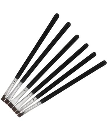 BELLIFFY 6pcs Flat Eyebrow Brush Eye Tool Brush Eyeliner Concealer Brush Makeup Tool Black Artificial Fiber