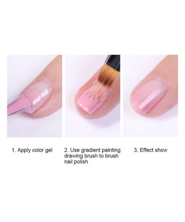 LWBTOSEE 2pcs Ombre Nail Brush Set - Rhinestone Handle Gradient Painting UV Gel Pen for Manicure Art - Black & White - Buy Online on SooperMarket.com