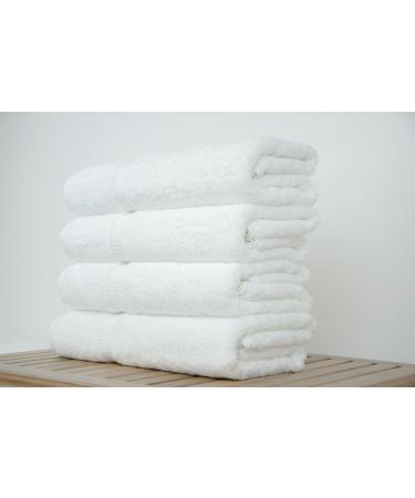 Chakir Turkish Linens 100% Cotton Premium Towels for Bathroom - 27'' x 54'' | 4-Piece Bath Towels Set in White - Buy Online on SooperMarket.com