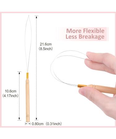 Vlasy Nano Beads 3.0mm 200PCS with Hair Extension Loop Needle Threaders Set - Brown | Silicone Lined Nano Rings for Hair Extensions - Buy Online on SooperMarket.com