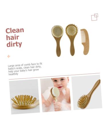 PLAFOPE 1 Set Baby Hair Brush and Hair Dryer Set with Scalp Massage and Wood Comb - Newborn and Baby Hair Care Essentials - Buy Online on SooperMarket.com