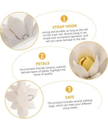 Cabilock 1pc Ceramic Orchid Wall Decor Pendant Pool Decor Wall Decal Garden Wall Art Adornment Ceramics White 9.00X6.50X4.00CM - Buy Online on SooperMarket.com