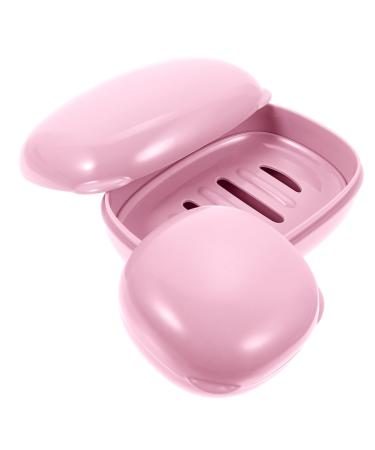 Anneome 2pcs Soap Box Bathroom Soap Holder Container with Lid Plastic Containers Soap Bar Bathroom Supplies Bar Soap Holder To Go Shower Soap Container Pink or Travel Soap Dish With Cover Pink 11.5X8X5CM