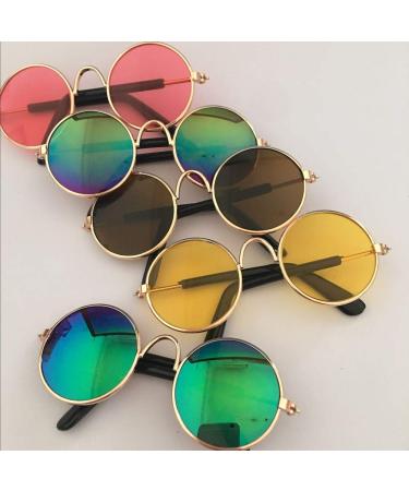 Super Cute Pet Glasses Stylish Dog Cat Cool Sunglasses Metal Frame Round Cool Photo Comfortable and EnvironmentallyConvenient and attractive