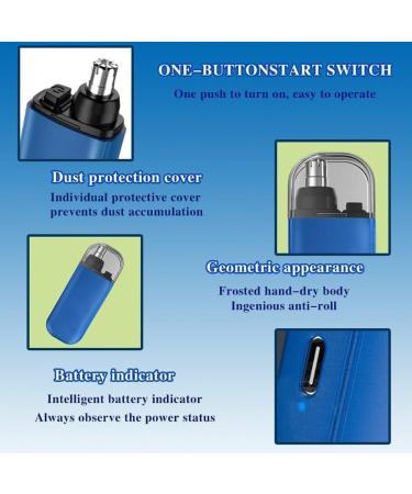LONGLUAN Gelmalls Nose Trimmer Portable Nose Hair Trimmer Painless & Precision 2024 New Rechargeable Portable Nose Hair Trimmer Washabl Easy Cleansing Nose Hair Trimmer for Travel (2Pcs-Blue) - Buy Online on SooperMarket.com