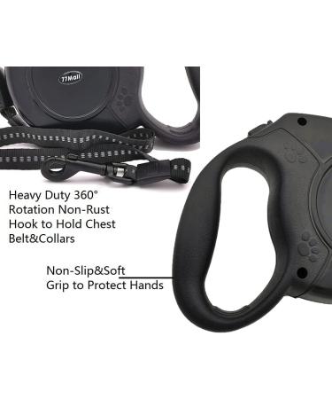Retractable Dog Leads 26ft Pet Adjustable Leash for Small Medium Large Dogs Up to 49.8Kg (Black) - Buy Online on SooperMarket.com