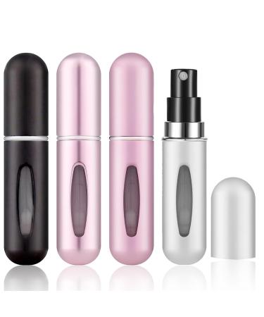 4PCS Perfume Atomizer Bottle 5ML Travel Perfume Atomiser Refillable Mini Spray Bottles Portable Atomiser Perfume Spray Bottle Empty Cologne Dispenser for Travel Holiday and Outdoor Activities