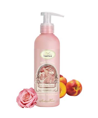 Un Air d'Antan 6.8 oz Body Lotion - Rose Peach Patchouli Premium Body Cream with Organic Shea Butter & Argan Oil -Non-Greasy Moisturizing Body Lotion for Women Dry Skin Gentle Fragrance Paraben-Free Rose Peach and Patchouli