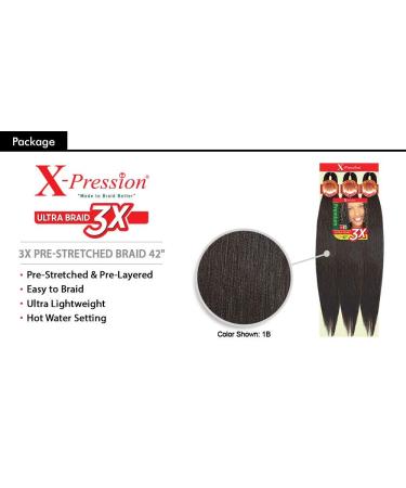Outre X-Pression Kanekalon 3X Pre Stretched Braid 42 - Multi Pack Deals (3-Pack 1B) - Buy Online on SooperMarket.com