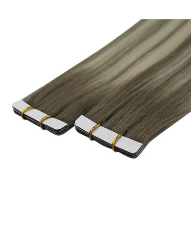 Youngsee Ombre Tape In Extensions - 55cm Real Hair Light Ash Brown to Blonde 5pcs 12.5g #7/7/ic - Premium Virgin Quality for Ultimate Style - Buy Online on SooperMarket.com