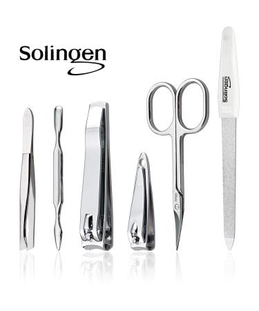 Buy Premium 6-Piece Manicure Set Solingen in Art Leather Case - Polished Steel - Perfect for Women & Men - Marqus - Buy Online on SooperMarket.com
