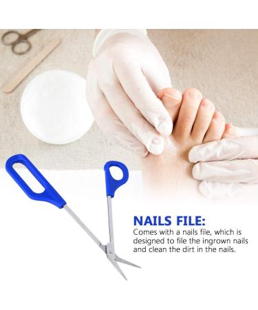 Long Handled Toenail Scissors Clippers Perfect for Thick Toe Nails Easy Reach Handle Unique Design Ergonomic Cuticle Scissor Ingrown Toenail File - Buy Online on SooperMarket.com
