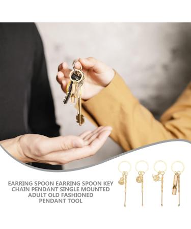 Vintage Brass Ear Spoons Set | Earwax Removal Tools | Healeved 4Pcs | Keychain Gift for Men Women - Buy Online on SooperMarket.com