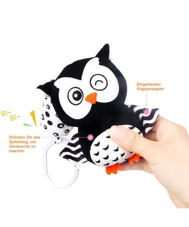 Eikada Baby Rattling Toys - High Contrast Black & White Newborn Plush Toys for Car Seat Baby Bed & Stroller (3 Pack) - Buy Online on SooperMarket.com