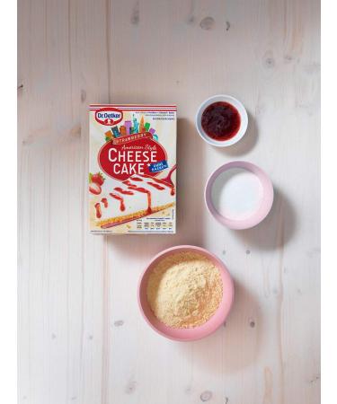 Dr.Oetker Cheesecake American Style Strawberry 320g | No-Bake Baking Mix with Fruity Strawberry Sauce - Easy Dessert Recipe - Buy Online on SooperMarket.com