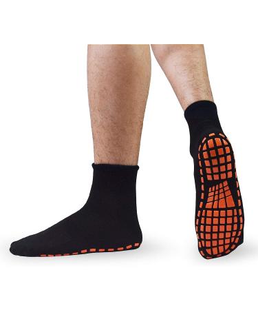 Men's Non Slip Gripper Socks 3-Pack - Black/Gray/Navy Blue - Size 13-15 | Ideal for Yoga, Pilates, Hospital, Tile & Wood Floors - Buy Online on SooperMarket.com