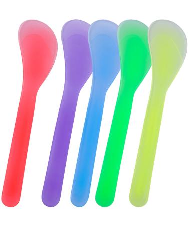 Patelai 50 Pieces Cosmetic Spatula Disposable Makeup Frosted Tip Spatula Plastic Makeup Tools Spoon Cosmetic Mask Spoon Spatulas Facial Cream Scoop Mask Spoon Stick for DIY and Sampling(Random Color)