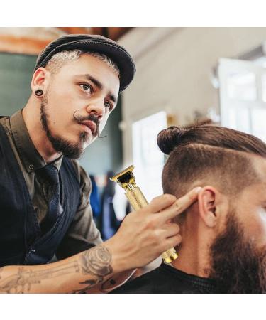 Professional Hair Clippers for Men - Rechargeable Cordless Zero Gapped Trimmer with T Blade Edgers Clippers and 4 Guide Combs - Beard Shaver Barbershop Gold - Buy Online on SooperMarket.com