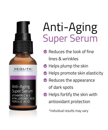 Yeouth Anti-Aging Super Serum - 1 fl oz (30 ml) | Youthful Skin Solution - Buy Online on SooperMarket.com