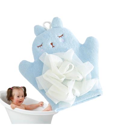 Toseky Bath Scrubber for Kids Boys Soft Bath Towel Sponge | Gentle Body Wash Sponge Kid Body Wash Sponge Children's Bath Towel Sponge Gentle Children's Body Wash Sponge Blue