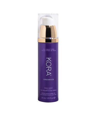KORA Organics Noni Night AHA Resurfacing Serum Smooth & Refine Certified Organic Cruelty Free 1.01 fl oz 30mL
