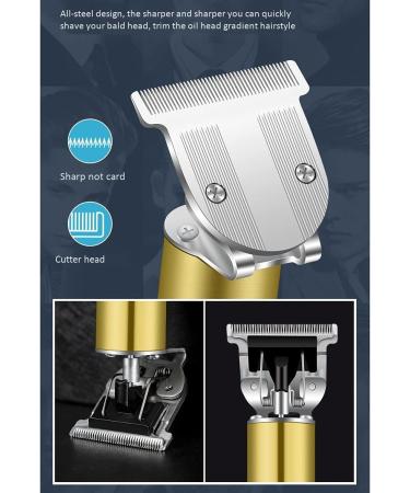 Electric Pro for T- Cordless Trimmer Wireless Portable Hair Clipper Oil Clipper-Gold - Buy Online on SooperMarket.com