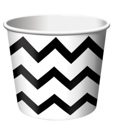 Creative Converting Chevron Patterned Treat Cups  One Size  Black/White Blue