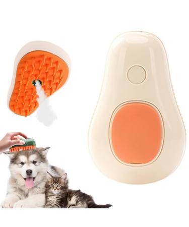 Jastown Cat Steam Brush 3 In1 Steamy Cat Brush cat grooming brush steam pet brush Cat Spray Massage Comb Cat Grooming Brush for Massages Treatments Eliminate Flying Hair (White) avocado A