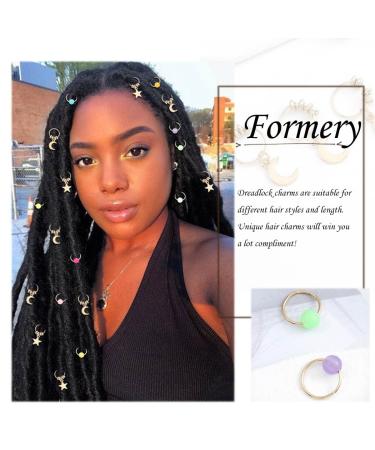 Star & Moon Dreadlock Charms & Beads Set - Formery Gold Jewelry Clips for Locs, Hair Accessories for Women & Girls - Buy Online on SooperMarket.com
