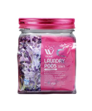 WBM 5-in-1 Laundry Detergent Pods Fabric Softener with Lavender Extracts High-Efficiency Laundry Pods with Powerful Stain Lifter Technology - 32 Count Bag 32 Count (Pack of 1)