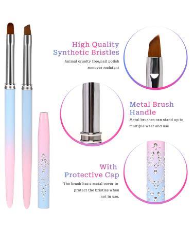 Sliverdew Nail Art Clean Up Brush Set - 2Pcs Round&Angled Professional Brushes for Nail Art Design and Fingernail Cleaning - Buy Online on SooperMarket.com