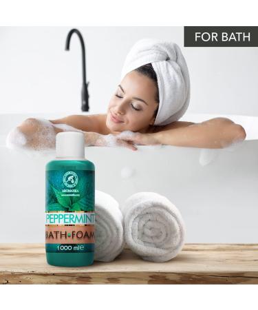 Relaxing Bathing Foam with Essential Peppermint Oil 1000ml | Wellness Aromatherapy & Spa Experience for Good Sleep and Body Care - Buy Online on SooperMarket.com
