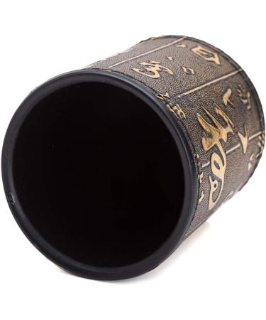THY COLLECTIBLES PU Leather Dice Cup Set with 5 Dices - Chinese Calligraphy Design for Yahtzee, Craps, Backgammon - Professional Dice Shaker Cup - Buy Online on SooperMarket.com
