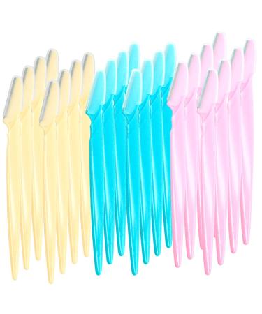 CKANDAY 24 Pieces Eyebrow Trimmer Women Men with Precision Cover Green Pink Yellow