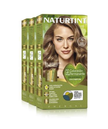 Natureint Biobased |Hair color without ammonia |7g golden blonde |High proportion of natural ingredients3 pack |510 ml 7g.Golden blonde 170 ml (3 -pack)