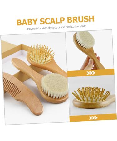 KOMBIUDA 1 Set Newborn Wooden Baby Hairbrush and Comb Cap | Natural Grooming Gift for Infants and Toddlers - Buy Online on SooperMarket.com