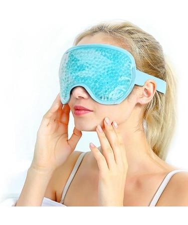 Cooling Eye Cover Durable Sleep Eye Cover for Eye Care Reusable Washable Gel Bead Eye Cover for Dark Circles and Eye Bags Hot Cold Compress Eye Mask for Puffiness Migraines Eye Surgery(sky blue) - Buy Online on SooperMarket.com
