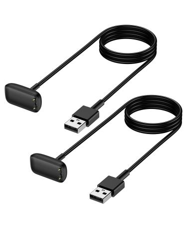 Mixblu Charger Replacement for Fitbit-Charge-5-Luxe Cable:Fast Charging 3.3Ft Long USB Cord Accessories for Luxe/Charge 5 Smartwatch 2 Pack without Reset
