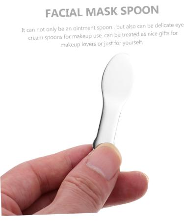 Gogogmee Stainless Steel Spoon Skin Caring Tool Facial Scoop Makeup Pick Spoons Cream Scoops Beauty Spatulas Facial Spoon Facial Cream Spoons Makeup Supply 6.5x2x0.2cm Silver - Buy Online on SooperMarket.com