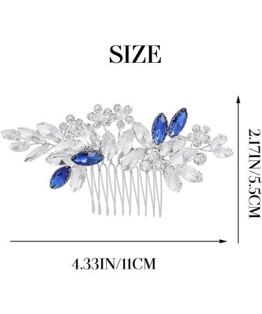 IYOU Crystal Bridal Hair Comb Blue Wedding Side Combs Sparkly Rhinestone Headpiece Prom Bride Bridesmaid Hair Accessories for Women - Buy Online on SooperMarket.com
