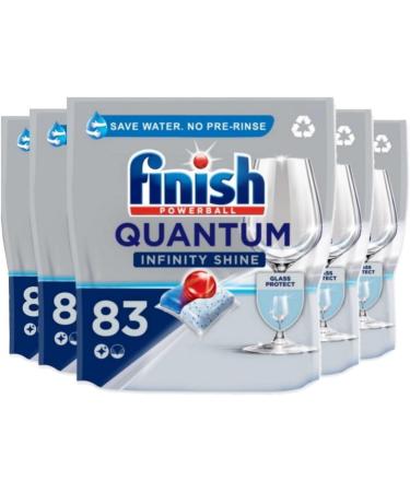 5 x Finish Quantum Infinity Shine Dishwasher Tablets - Dishwasher Tablets for Deep Cleaning Grease Removal Power and Shine - Economy Pack of 83 - Buy Online on SooperMarket.com