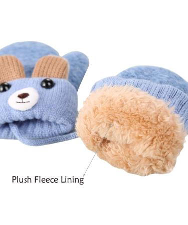 AIDIER Baby Winter Mittens | Knitted Gloves with Fleece Lining | Blue | 0-3 Years - Buy Online on SooperMarket.com