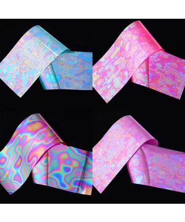10 Rolls Nail Foil Nail Transfer Foil Holographic Nail Art Foil Decals for Nails Fingernail Stickers - Buy Online on SooperMarket.com