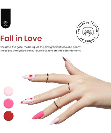 Beetles Gel Nail Polish Set - 6 Colors Pink Rose Red Glitter Kit | Fall in Love Collection for Women | Valentine's Day Nails Gifts - Buy Online on SooperMarket.com