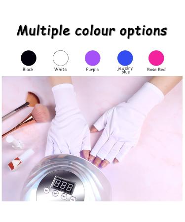 SIUSIO Anti UV Shield Glove - UV Protective Sleeves Fingerless Glove for Gel Manicures protect Hands from LED Lamps Nail Dryer Professional Protection Tool for Skin Care Nail Art Microfiber White - Buy Online on SooperMarket.com